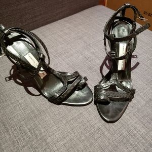 Black high heel sandals